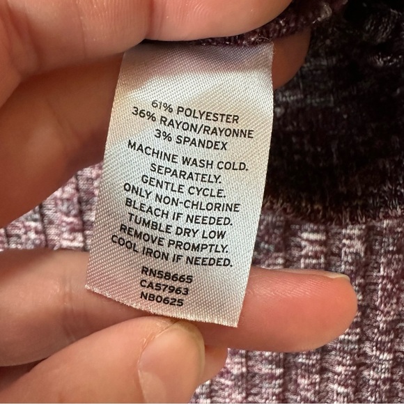 14th & Union Heathered Maroon Ribbed Knit Midi Pencil Skirt - Picture 4 of 4